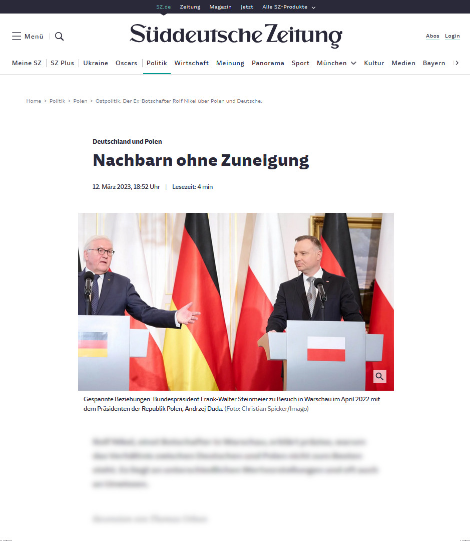 Süddeutsche Zeitung Online 12.03.2023